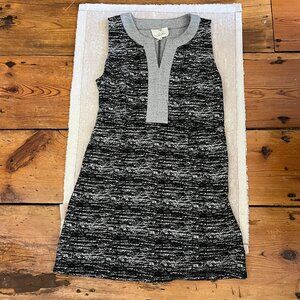 Tabitha Anthropologie Black White Speckled Knit Dress Size 12 V-Neck